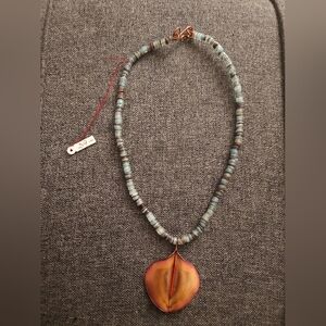 Flame Oxidized Copper Beaded Necklace